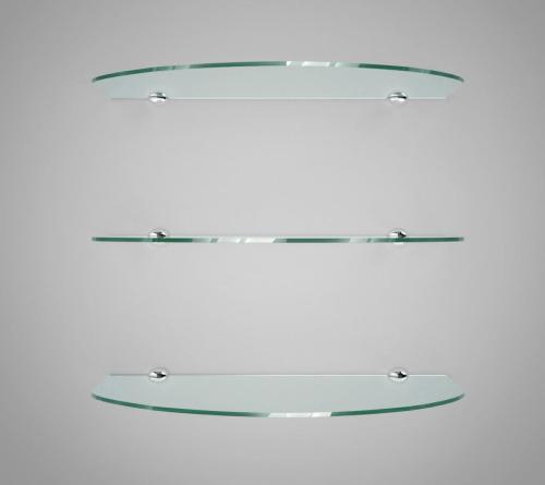 Empty glass shelves